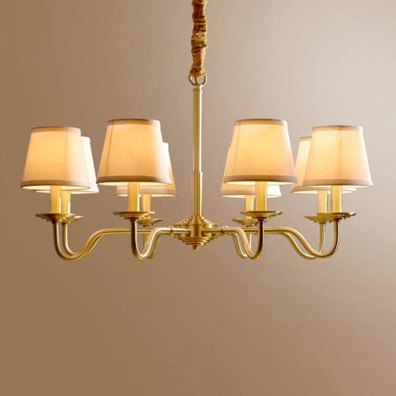 Vintage Curved Line Branch Copper Chandelier - 4/6/8 Light Living Room Fixture