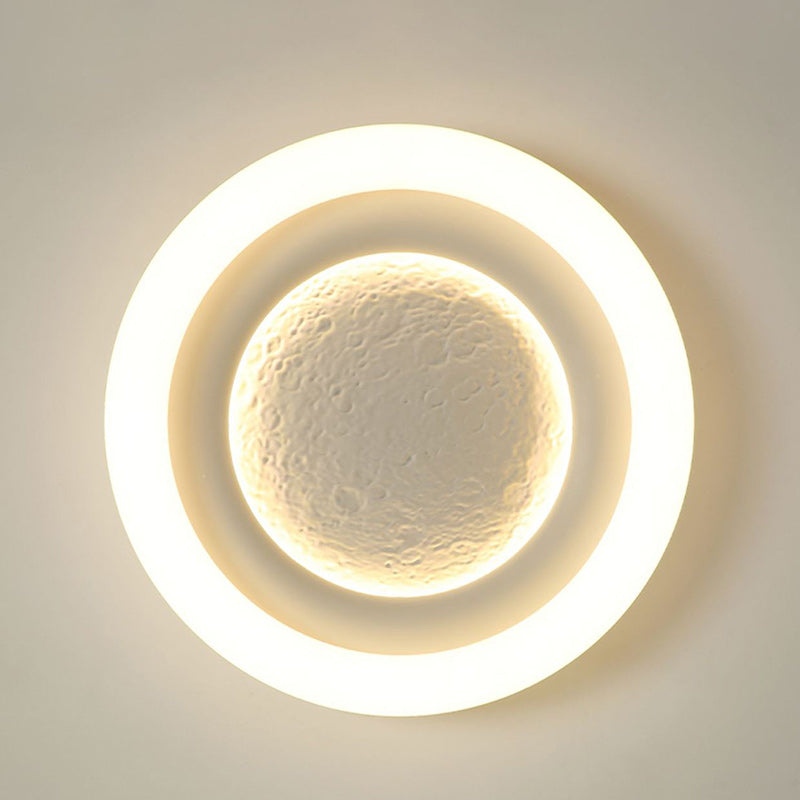 Modern Minimalist Kids Round Astronaut Star PE Iron LED Flush Mount Ceiling Light for Living Room Bedroom Nursery Playroom Decor Astronaut Light Fixtures Children's Room Lighting Outer Space Theme Ceiling Lights
