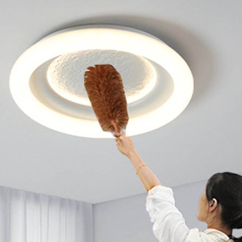 Modern Minimalist Kids Round Astronaut Star PE Iron LED Flush Mount Ceiling Light for Living Room Bedroom Nursery Playroom Decor Astronaut Light Fixtures Children's Room Lighting Outer Space Theme Ceiling Lights