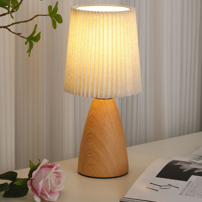 Modern Minimalist Ceramic Table Lamp - Cylinder Cone Design 1-Light for Bedroom