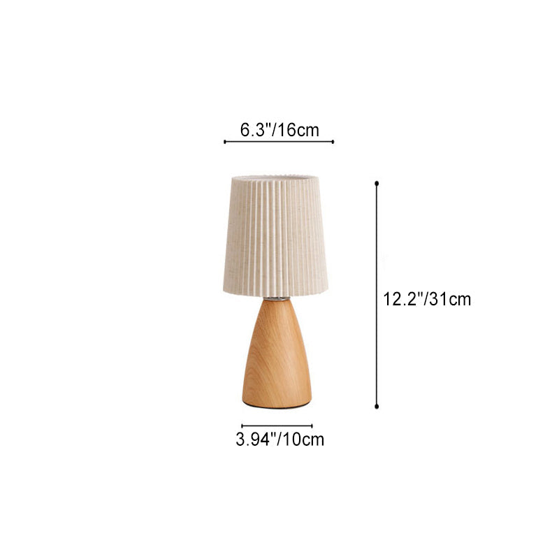 Modern Minimalist Cylinder Conical Fabric Ceramic 1-Light Table Lamp for Bedroom, Stylish Bedside Lamp, Contemporary Lighting, Home Decor, Warm White Lighting, Modern Nightstand Lamp, Ceramic Base, Minimalist Design, Unique Bedroom Light, Cozy Atmosphere,