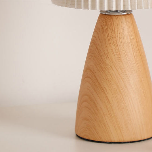 Modern Minimalist Cylinder Conical Fabric Ceramic 1-Light Table Lamp for Bedroom, Stylish Bedside Lamp, Contemporary Lighting, Home Decor, Warm White Lighting, Modern Nightstand Lamp, Ceramic Base, Minimalist Design, Unique Bedroom Light, Cozy Atmosphere,