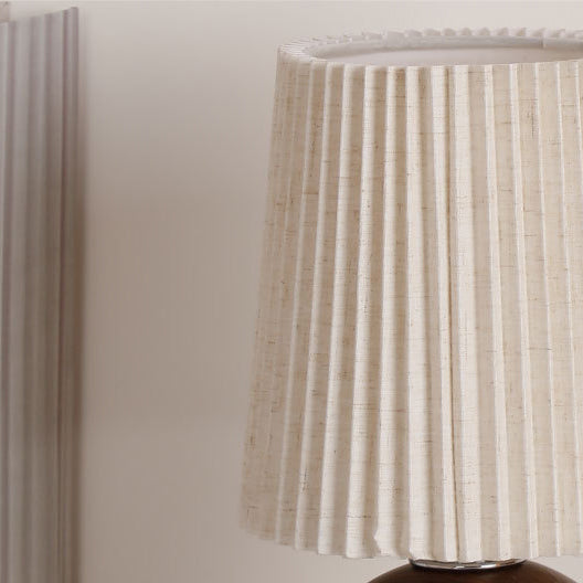 Modern Minimalist Ceramic Table Lamp - Cylinder Cone Design 1-Light for Bedroom