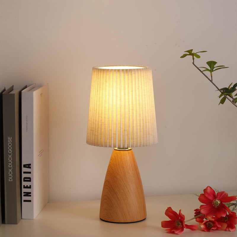 Modern Minimalist Ceramic Table Lamp - Cylinder Cone Design 1-Light for Bedroom