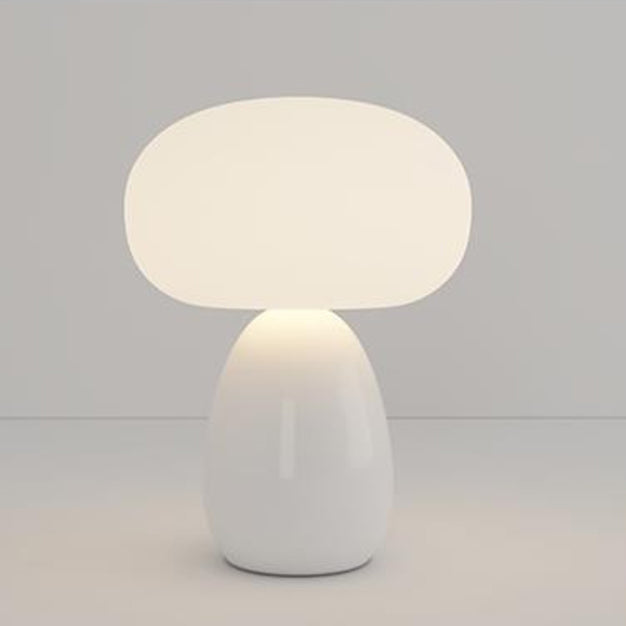 Modern Minimalist Ceramic LED Table Lamp - Round Cylinder Mushroom Design for Bedroom