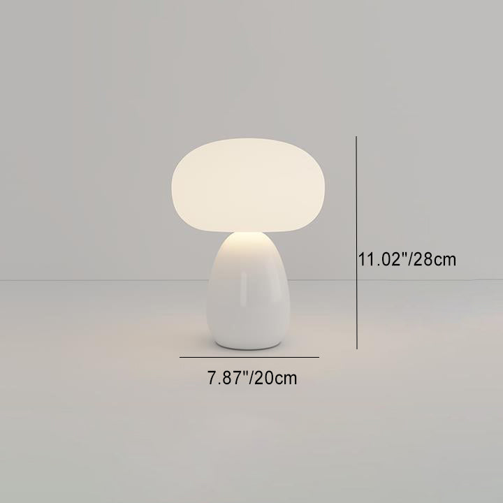 Modern Minimalist Ceramic LED Table Lamp - Round Cylinder Mushroom Design for Bedroom