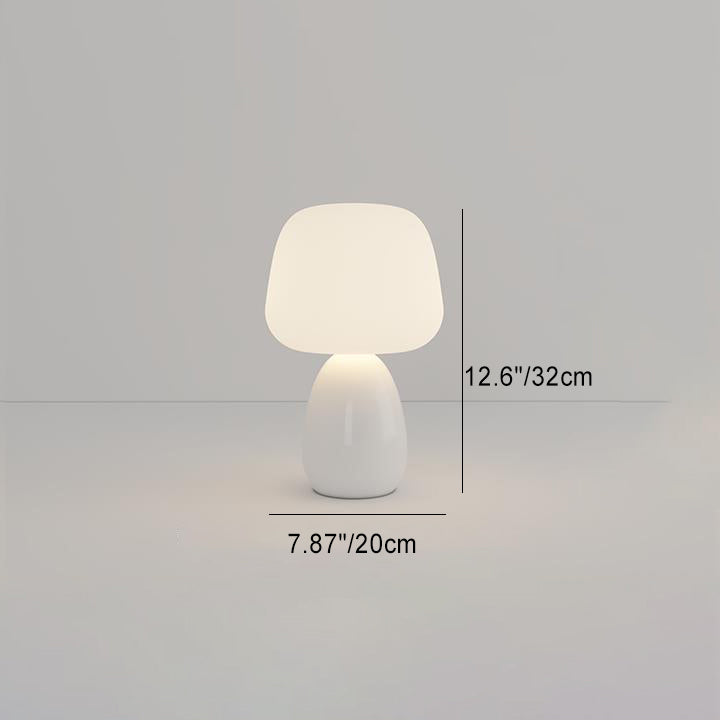 Modern Minimalist Ceramic LED Table Lamp - Round Cylinder Mushroom Design for Bedroom