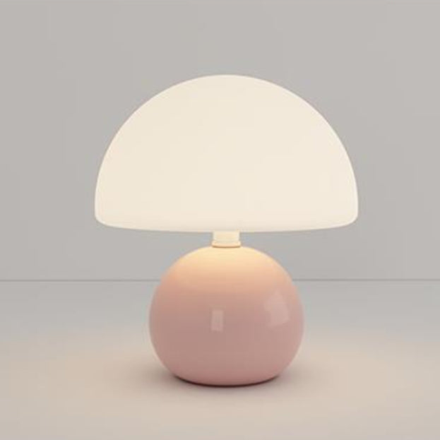 Modern Minimalist Ceramic LED Table Lamp - Round Cylinder Mushroom Design for Bedroom