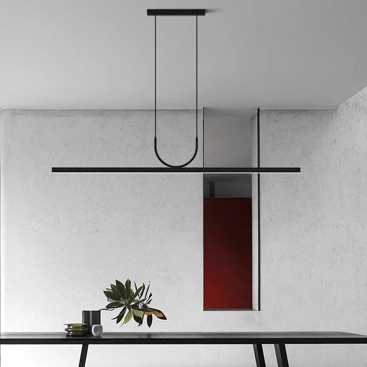 Modern Minimalist LED Chandelier - Square Acrylic Aluminum Island Light for Dining Room