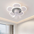Modern Minimalist Flower LED Flush Mount Ceiling Fan Light - Round ABS Acrylic Design for Bedroom
