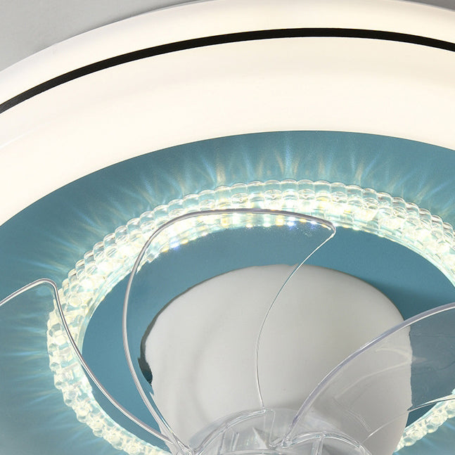 Modern Minimalist Clouds Airplanes Crown LED Flush Mount Ceiling Fan Light for Bedroom