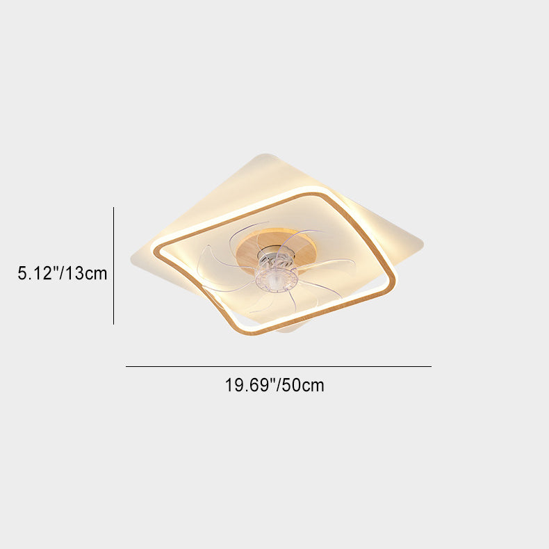 Modern Art Deco Triangle Pentagram LED Ceiling Fan Light - PVC Aluminum Flush Mount for Bedroom