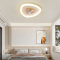 Modern Art Deco Triangle Pentagram LED Ceiling Fan Light - PVC Aluminum Flush Mount for Bedroom