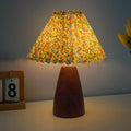 Vintage Scalloped Pleated Cone Fabric LED Table Lamp for Living Room