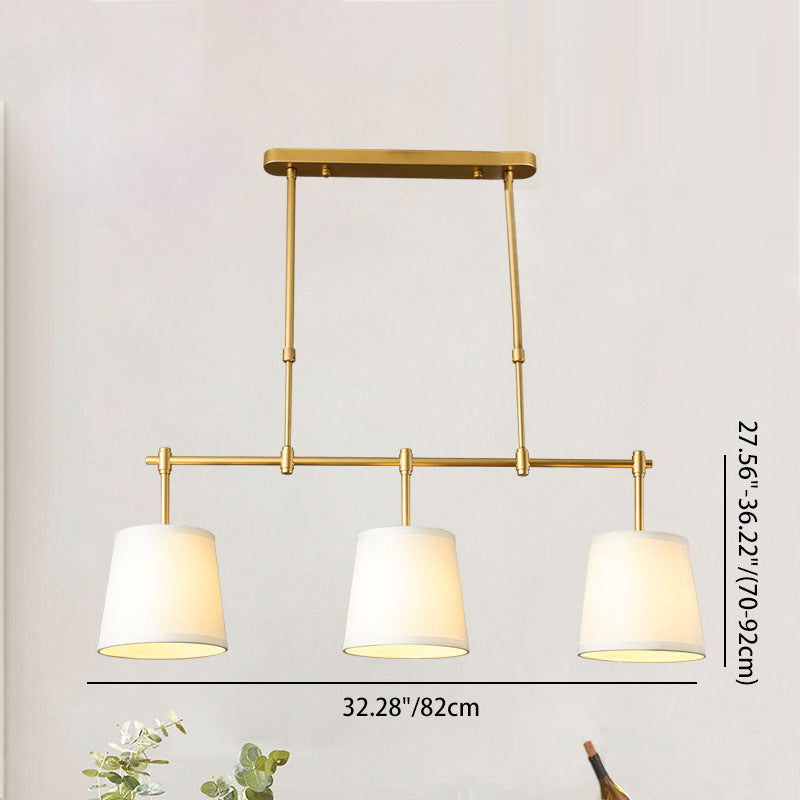 Contemporary Scandinavian 3-Light Fabric Iron Chandelier for Living Room