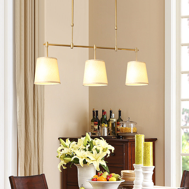 Contemporary Scandinavian 3-Light Fabric Iron Chandelier for Living Room