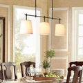 Contemporary Scandinavian 3-Light Fabric Iron Chandelier for Living Room
