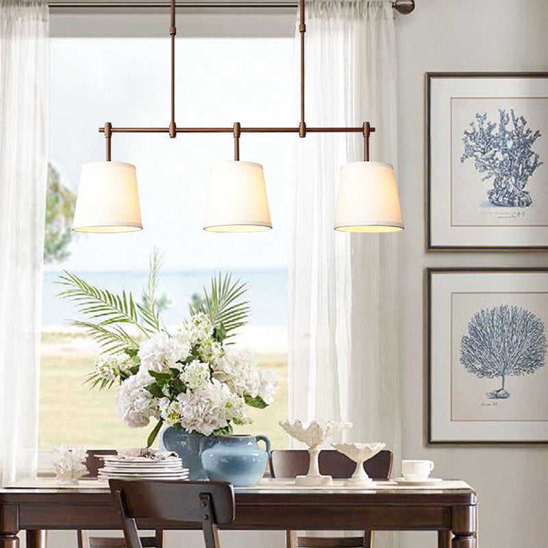 Contemporary Scandinavian 3-Light Fabric Iron Chandelier for Living Room