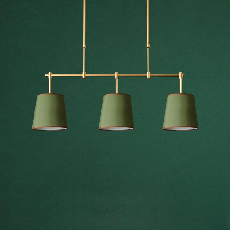 Contemporary Scandinavian 3-Light Fabric Iron Chandelier for Living Room