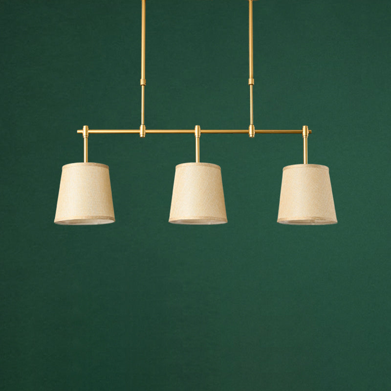 Contemporary Scandinavian 3-Light Fabric Iron Chandelier for Living Room