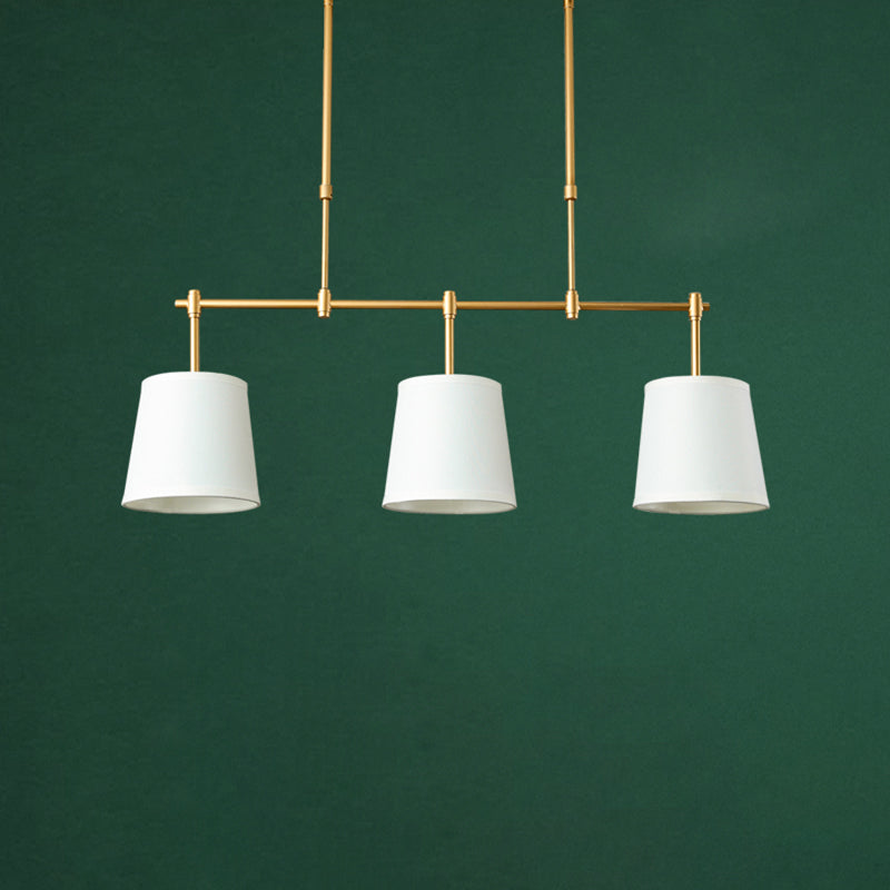 Contemporary Scandinavian 3-Light Fabric Iron Chandelier for Living Room