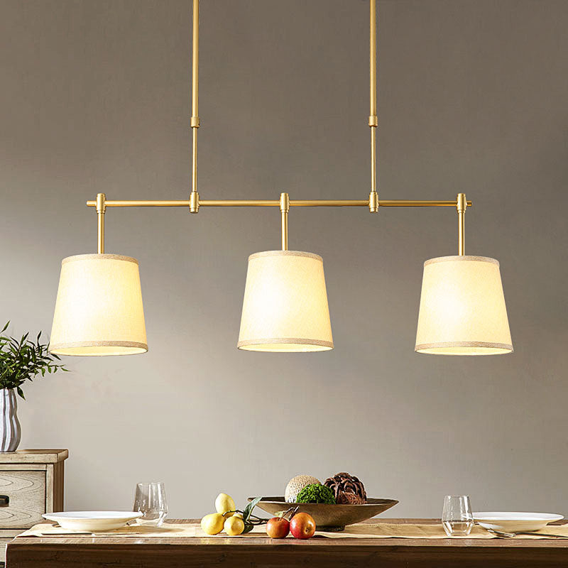 Contemporary Scandinavian 3-Light Fabric Iron Chandelier for Living Room