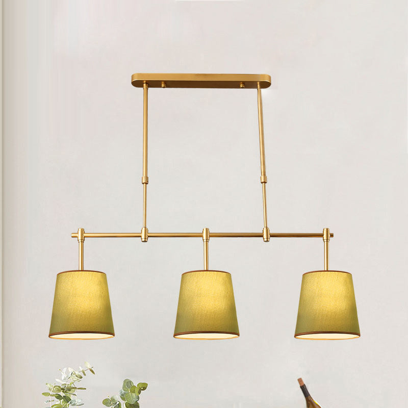 Contemporary Scandinavian 3-Light Fabric Iron Chandelier for Living Room