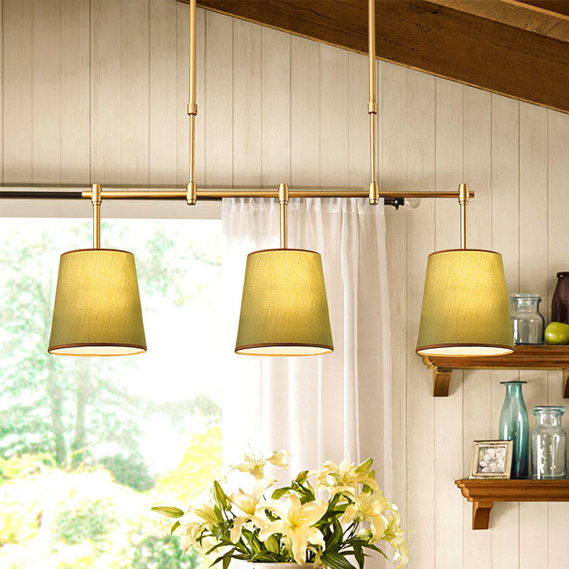 Contemporary Scandinavian 3-Light Fabric Iron Chandelier for Living Room