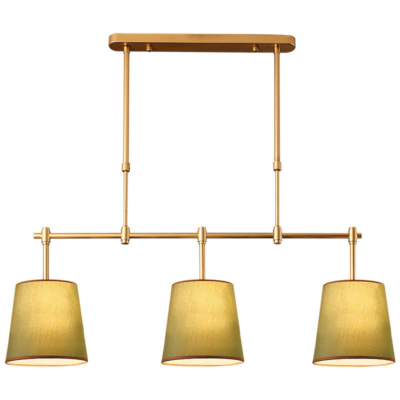Contemporary Scandinavian 3-Light Fabric Iron Chandelier for Living Room