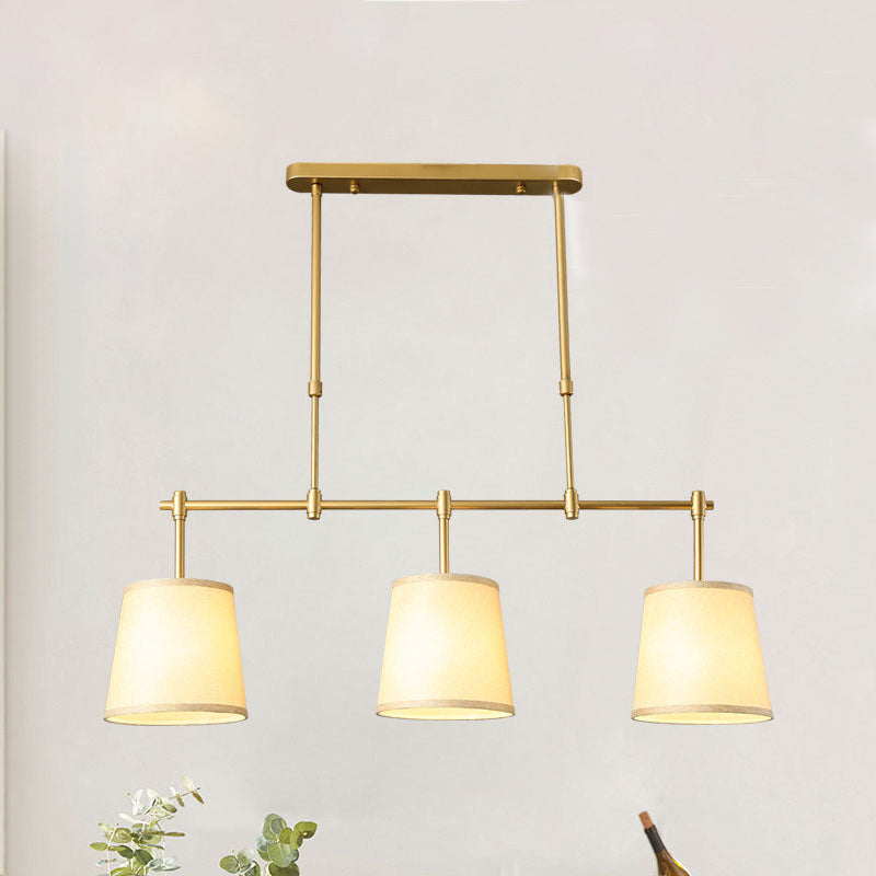 Contemporary Scandinavian 3-Light Fabric Iron Chandelier for Living Room