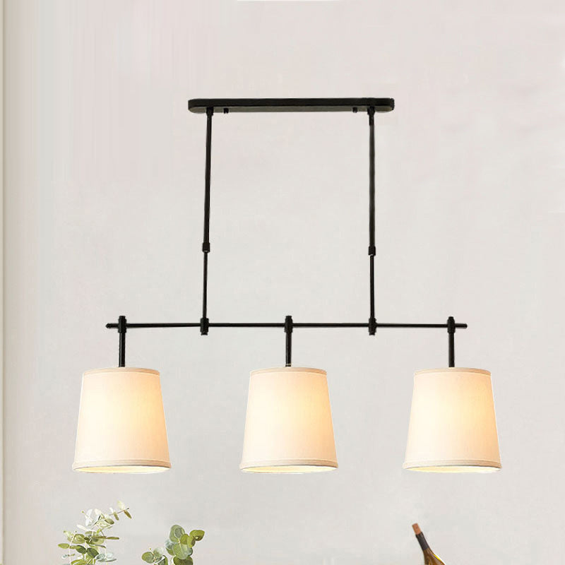 Contemporary Scandinavian 3-Light Fabric Iron Chandelier for Living Room