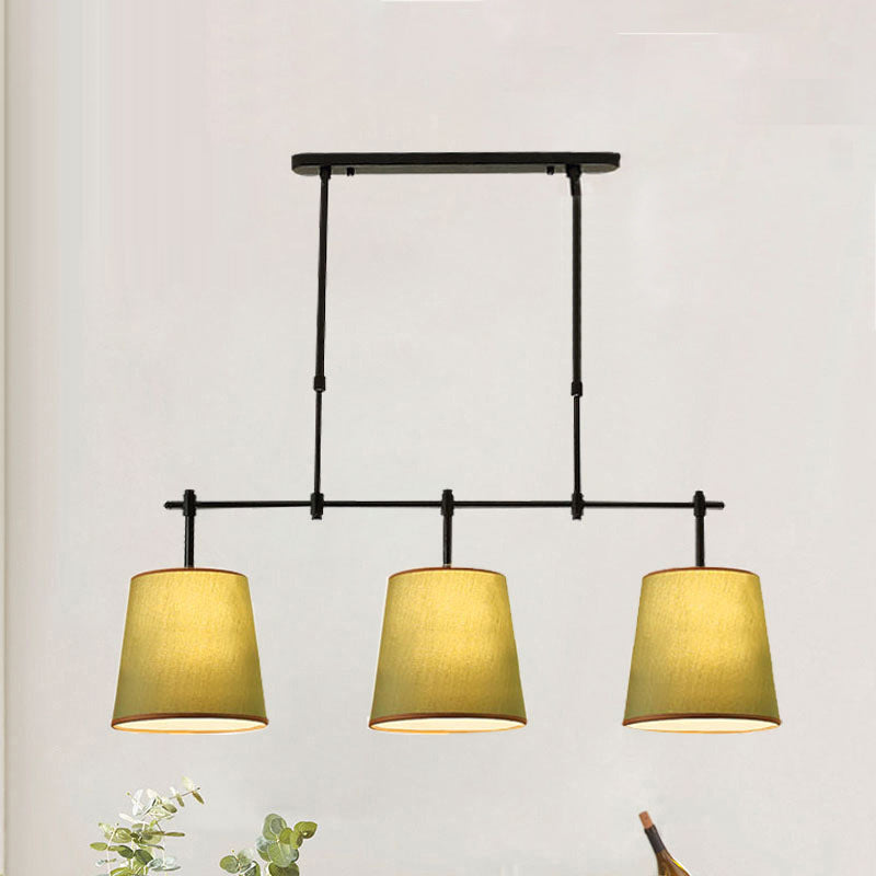 Contemporary Scandinavian 3-Light Fabric Iron Chandelier for Living Room
