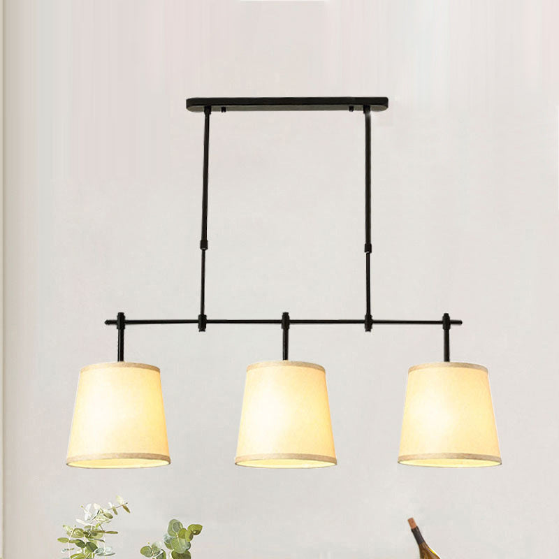 Contemporary Scandinavian 3-Light Fabric Iron Chandelier for Living Room