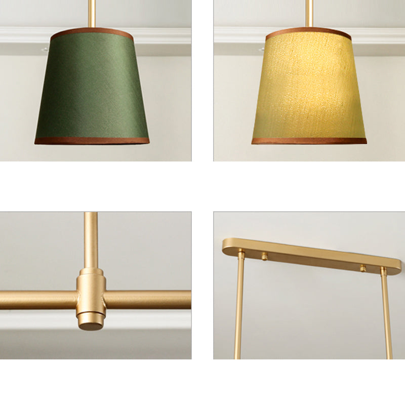Contemporary Scandinavian 3-Light Fabric Iron Chandelier for Living Room