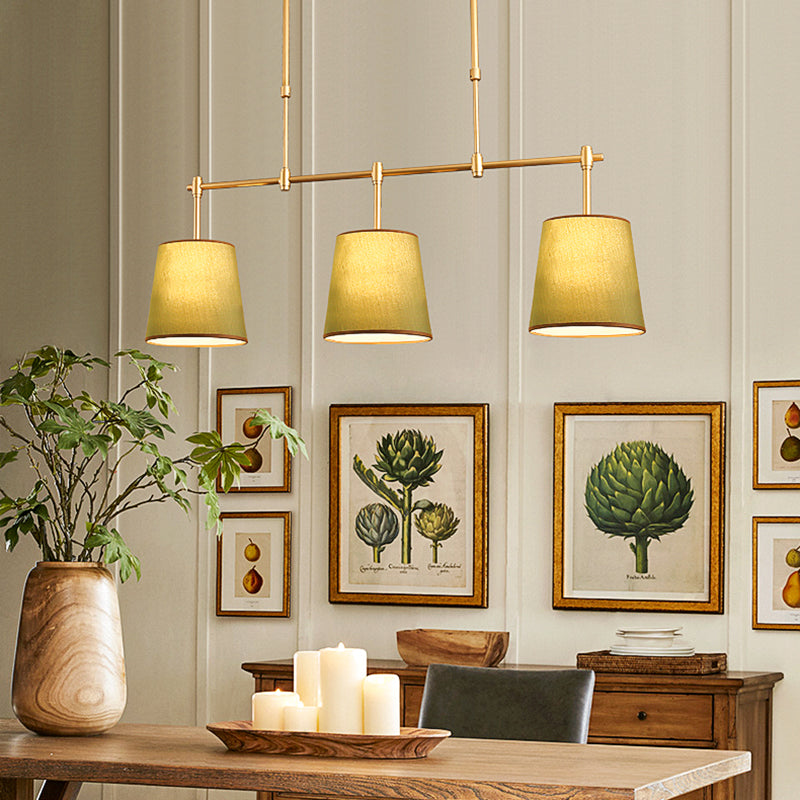 Contemporary Scandinavian 3-Light Fabric Iron Chandelier for Living Room