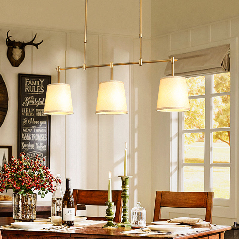 Contemporary Scandinavian 3-Light Fabric Iron Chandelier for Living Room