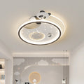 Modern Art Deco Kids Panda Planet Round Acrylic Resin Iron LED Flush Mount Ceiling Light Living Room Kids Bedroom Nursery Decor Stylish Lighting Fixture Cute Panda Design Modern Ceiling Light for Children’s Room Stylish Acrylic Light Fixture LED Ceiling L