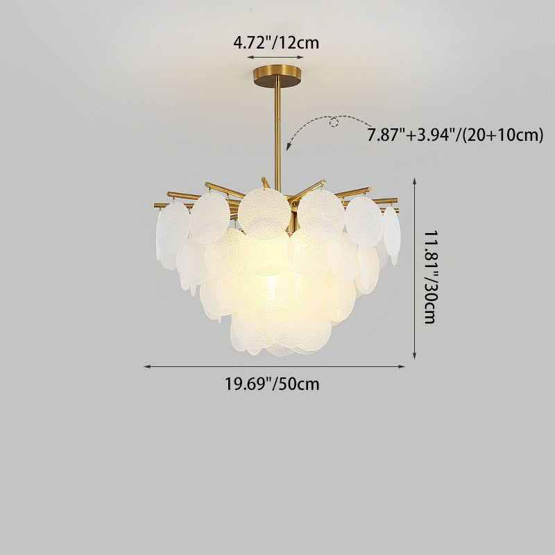 Contemporary Scandinavian Tapered Round Chandelier - 6/8/10 Lights, Glass & Iron Design for Living Room
