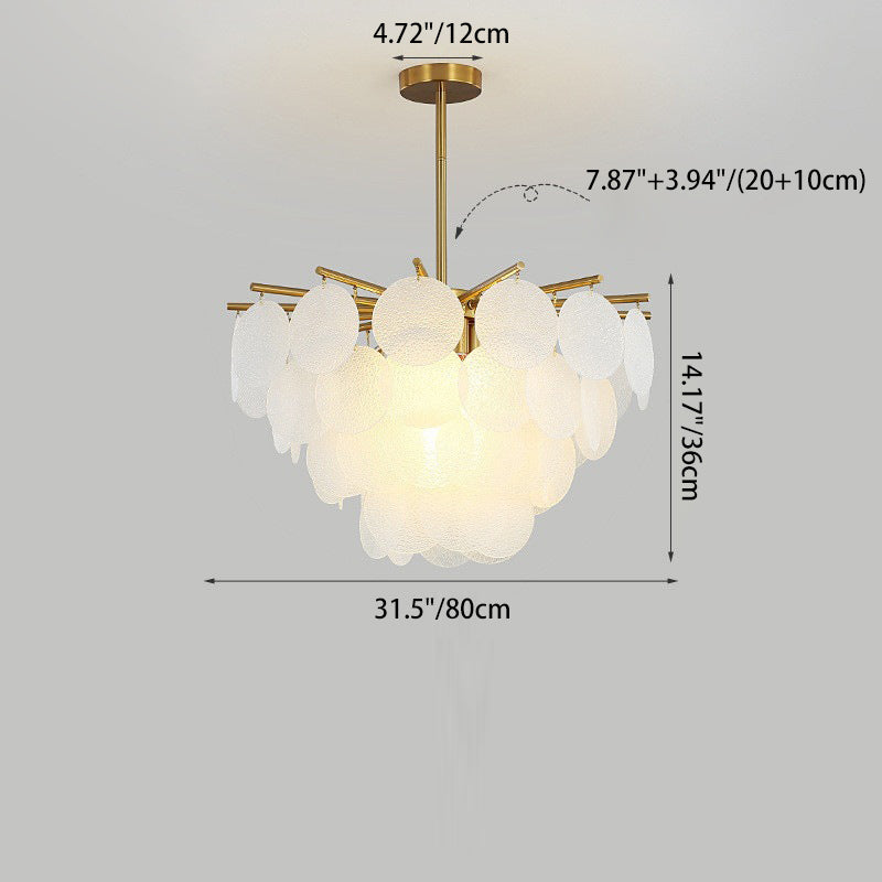 Contemporary Scandinavian Tapered Round Chandelier - 6/8/10 Lights, Glass & Iron Design for Living Room