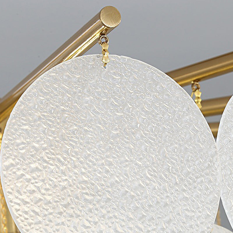 Contemporary Scandinavian Tapered Round Chandelier - 6/8/10 Lights, Glass & Iron Design for Living Room