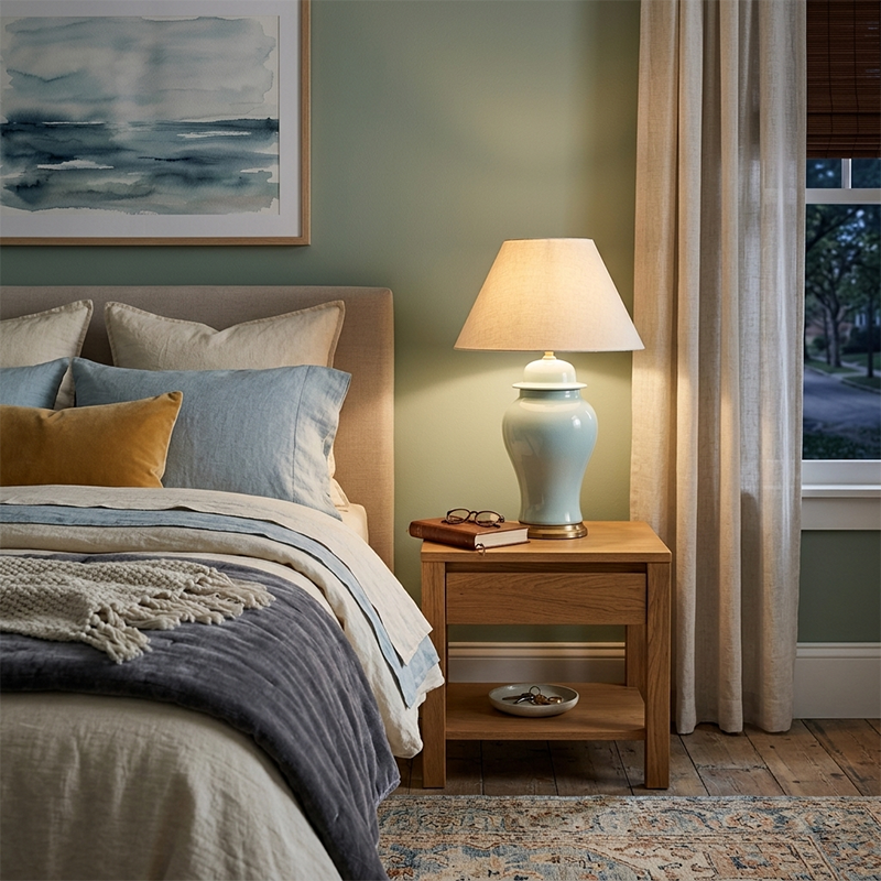 Traditional Rustic Ceramic Fabric Conic Vase 1-Light Table Lamp for Study Bedroom Home Decor Modern Rustic Lighting Elegant Desk Lamp Unique Accent Lamp Decorative Illumination Farmhouse Style Ceramic Table Lamp Cozy Living Room Lighting Soft Fabric Shade