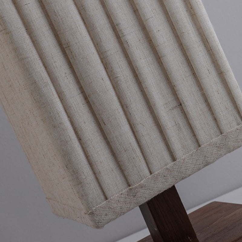 Traditional Japanese Rectangular Walnut LED Floor Lamp for Living Room