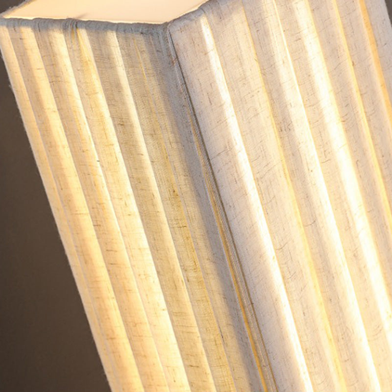 Traditional Japanese Rectangular Walnut LED Floor Lamp for Living Room