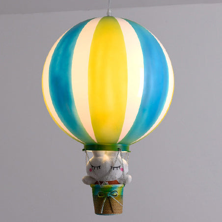 Contemporary Scandinavian Kids Metal Hot Air Balloon Pendant Light