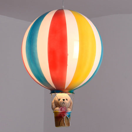 Contemporary Scandinavian Kids Metal Hot Air Balloon Pendant Light