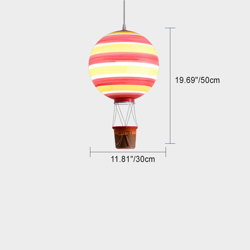 Contemporary Scandinavian Kids Metal Hot Air Balloon Pendant Light