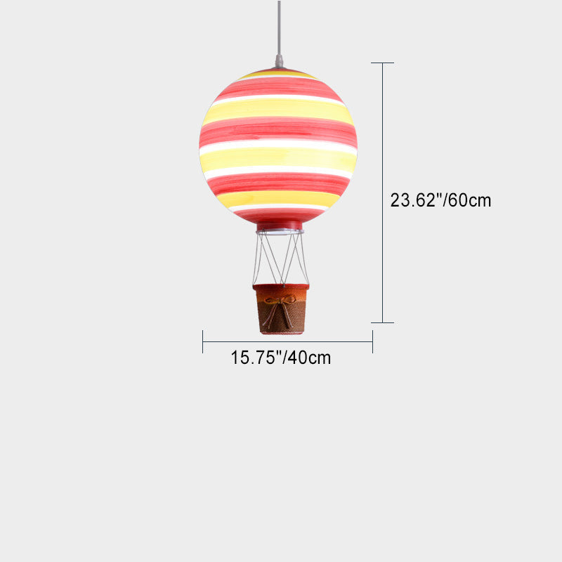 Contemporary Scandinavian Kids Metal Hot Air Balloon Pendant Light