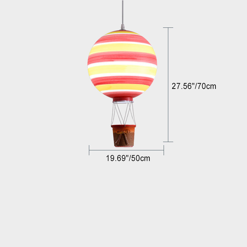Contemporary Scandinavian Kids Metal Hot Air Balloon Pendant Light