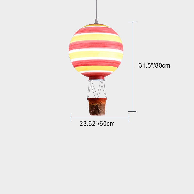 Contemporary Scandinavian Kids Metal Hot Air Balloon Pendant Light