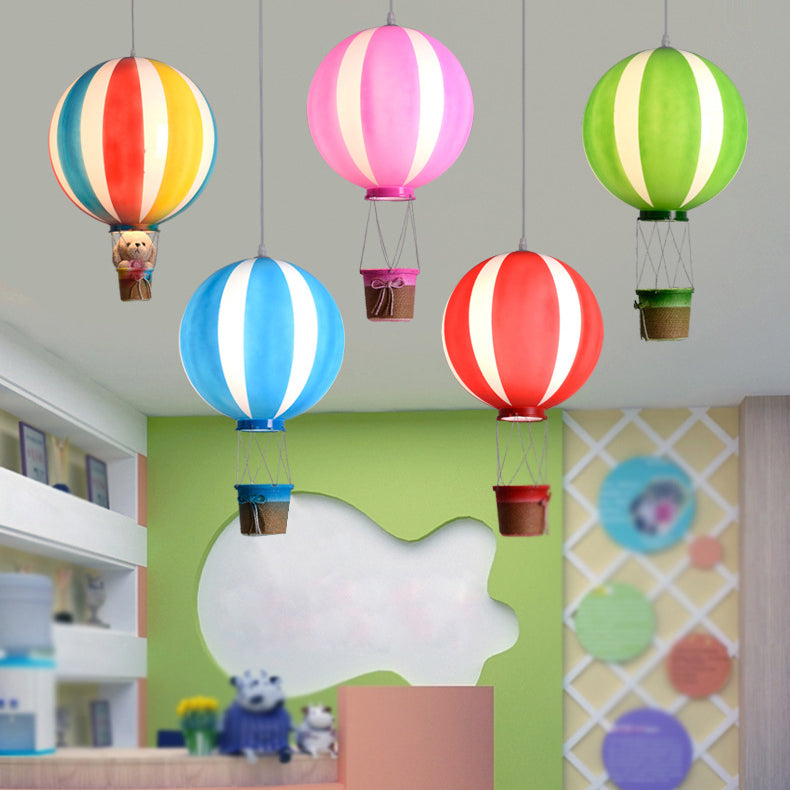 Contemporary Scandinavian Kids Metal Hot Air Balloon Pendant Light